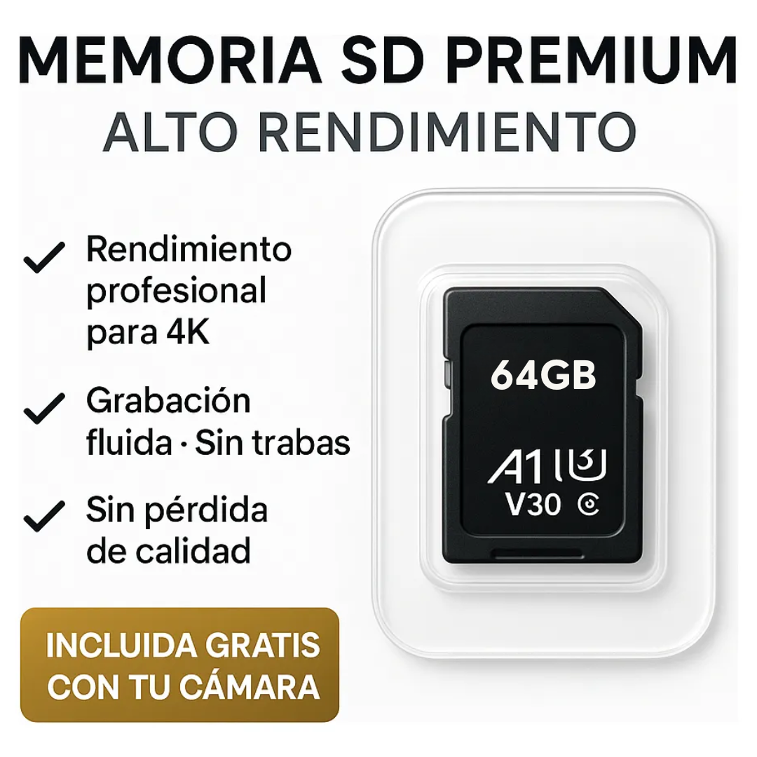 Cámara 4K POV 64gb + accesorios