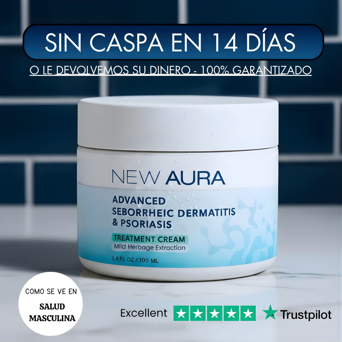 NEW AURA - Crema para Barba y Rostro. Chau a la Caspa, el Picor y la Irritación.