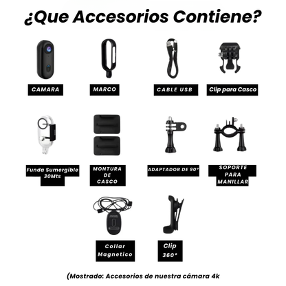 Cámara 4K POV 64gb + accesorios